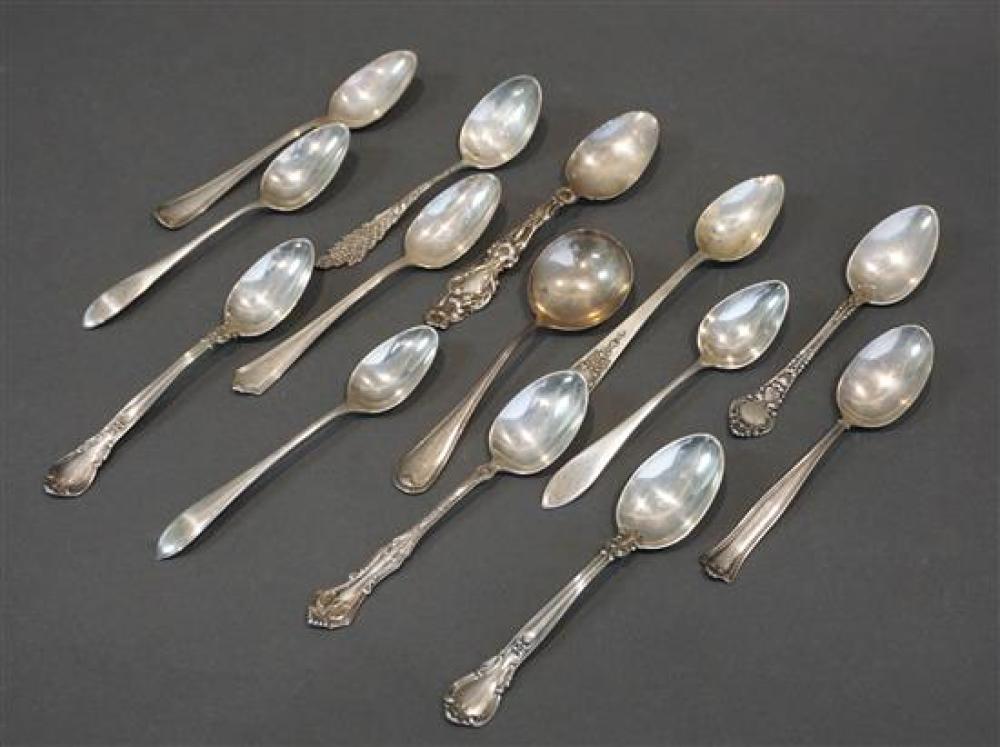 FOURTEEN STERLING SPOONS, 9