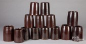 FOURTEEN STONEWARE CANNING JAR