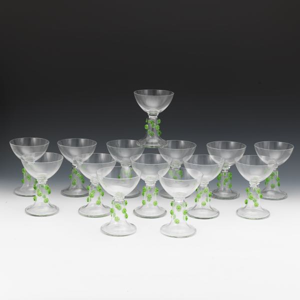 FOURTEEN VENETIAN GLASS CHAMPAGNE