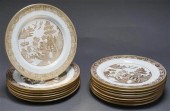 FOURTEEN WEDGWOOD GILT WILLOW