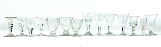 FOURTEEN WINE GLASSES.  American or