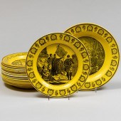 FOURTEEN YELLOW CRIEL PLATES A