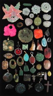 FOURTY-EIGHT PENDANTS, BEADS A