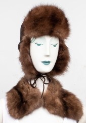 FOX FUR HAT AND SABLE FUR COLL