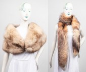 FOX FUR STOLES, 2 PCS. Two fox