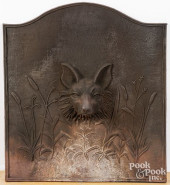 FOX HEAD FIREBACK<br>Cast iron