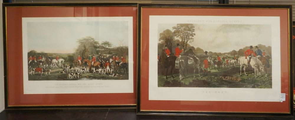 FOX HUNTING, TWO COLOR ENGRAVINGS