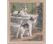 FOX TERRIERS OIL ON CANVAS<br>