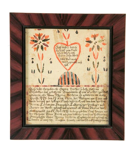 FRAKTUR.  American  late 18th