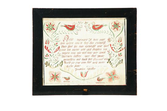 FRAKTUR.  American  mid 19th