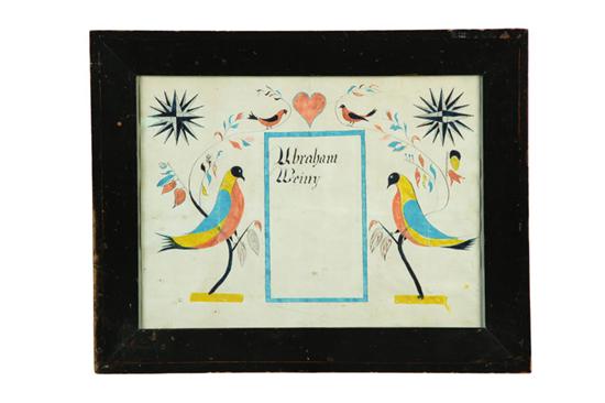 FRAKTUR.  American  mid 19th