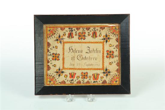 FRAKTUR.  American  watercolor