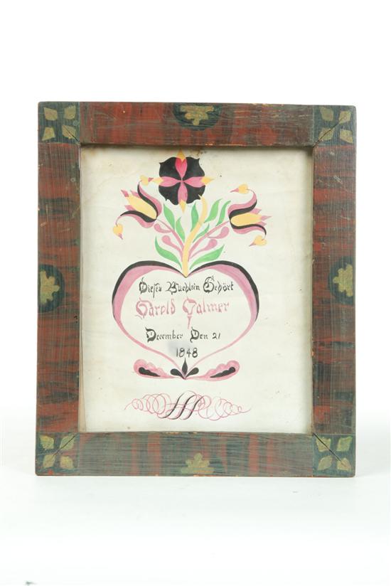 FRAKTUR.  American  watercolor on