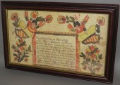 FRAKTUR BIRTH & BAPTISM RECORD