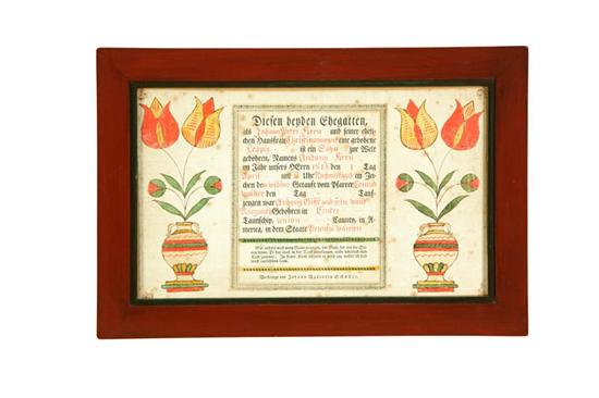 FRAKTUR BIRTH CERTIFICATE.  Printed