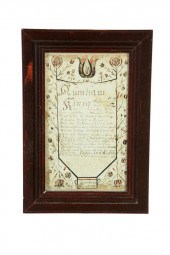 FRAKTUR BIRTH CERTIFICATE.  Wa