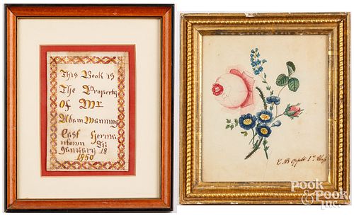 FRAKTUR BOOKPLATE, DATED 1850,