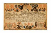 Fraktur: Taufschein for Abraha