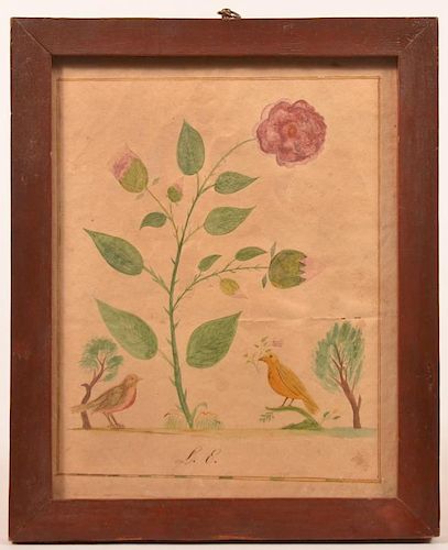 FRAKTUR WATERCOLOR DRAWING -