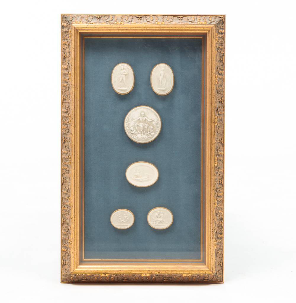 FRAME OF GRAND TOUR TASSIES/PLASTER
