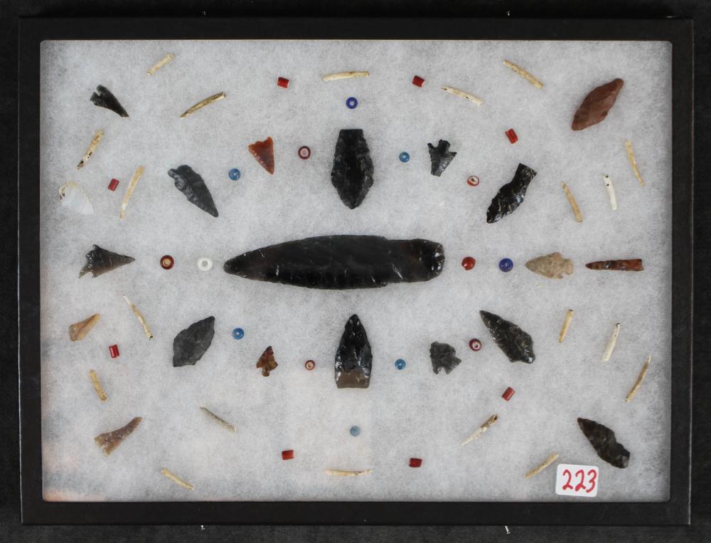 FRAME OF NATIVE AMERICAN POINTS AND