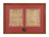 FRAMED 1832 SURVEY & 1836 DEED