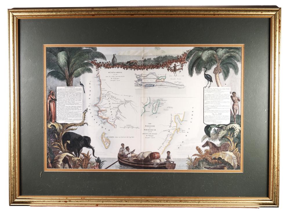 FRAMED 1852 LEVASSEUR MAP OF