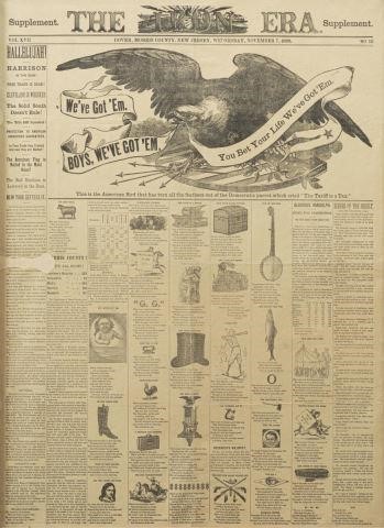 FRAMED 1888 NEW JERSEY POLITICAL
