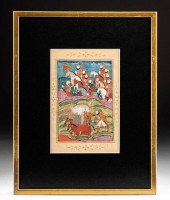 FRAMED 18TH C. MUGHAL PAINTING