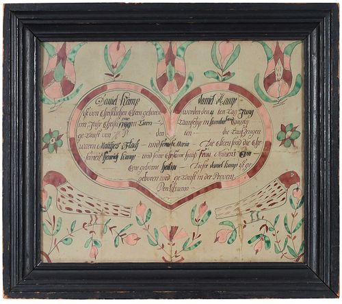 FRAMED 18TH CENTURY PENNSYLVANIA