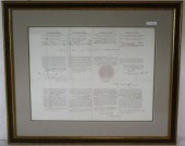 FRAMED 19TH CENTURY SHIP’S PAS