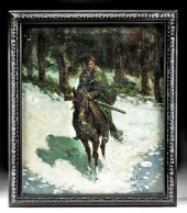 FRAMED 20TH C. PAINTING OF MAN