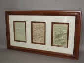 FRAMED 3 PANEL HAND WRITTEN FA
