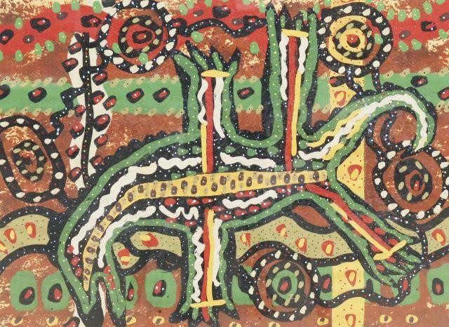 FRAMED ABORIGINAL GOUACHE
