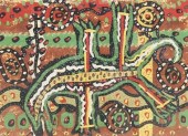 FRAMED ABORIGINAL GOUACHE PAIN