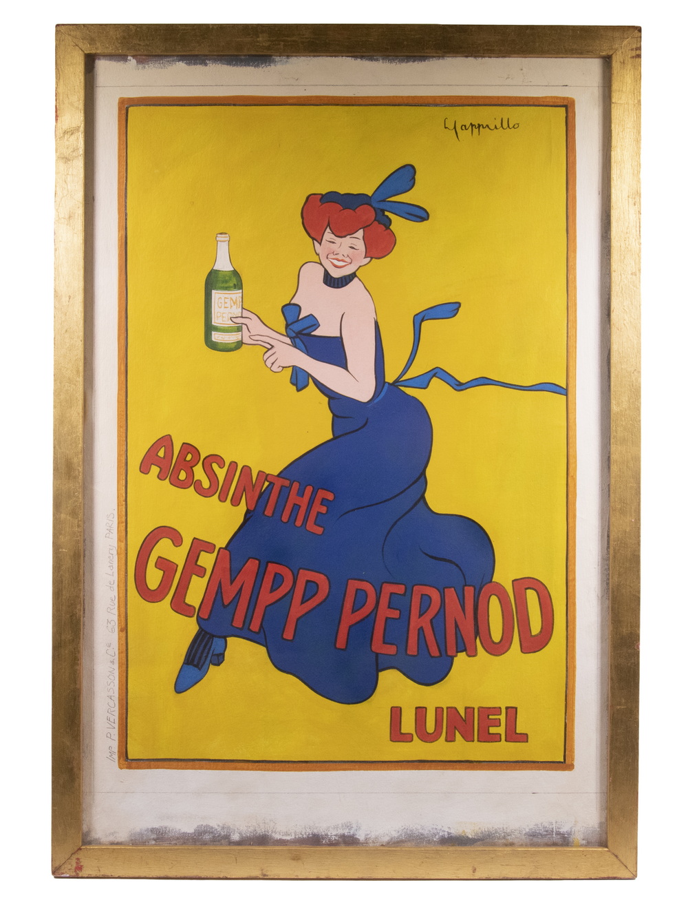 FRAMED ABSINTHE GEMP PERNOD SIGN