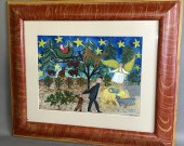FRAMED ABSTRACT CHRISTMAS SCEN