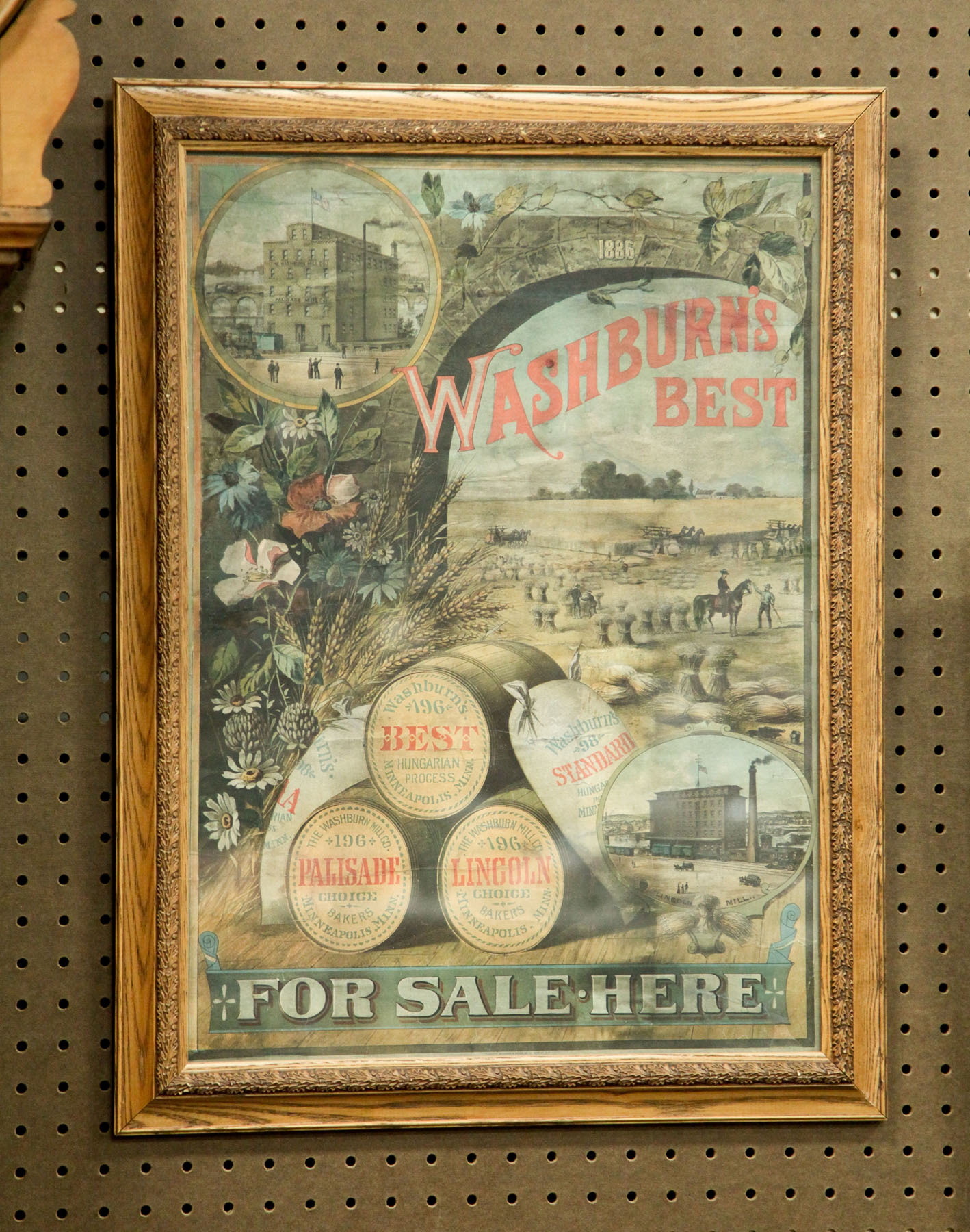FRAMED ADVERTISING SIGN.  American