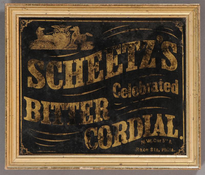 FRAMED ADVERTISING SIGN GILT