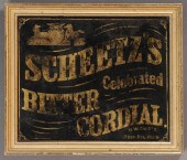 FRAMED ADVERTISING SIGN GILT L
