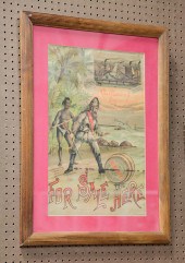 FRAMED ADVERTISING SIGN.  New