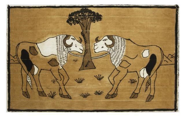 FRAMED AFRICAN MUD CLOTH PAINTING