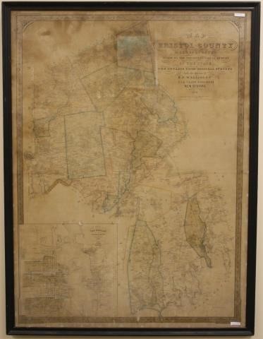 FRAMED AND GLAZED 1851 MAP OF