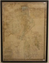 FRAMED AND GLAZED 1851 MAP OF