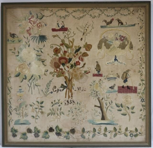 FRAMED AND GLAZED NEEDLEWORK