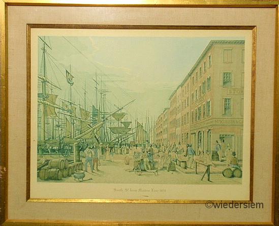 Framed and matte aquatint ?South
