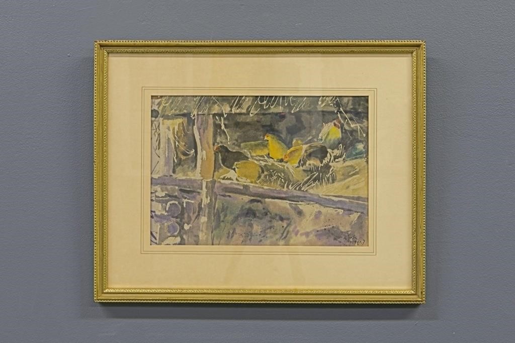 Framed and matted Asian