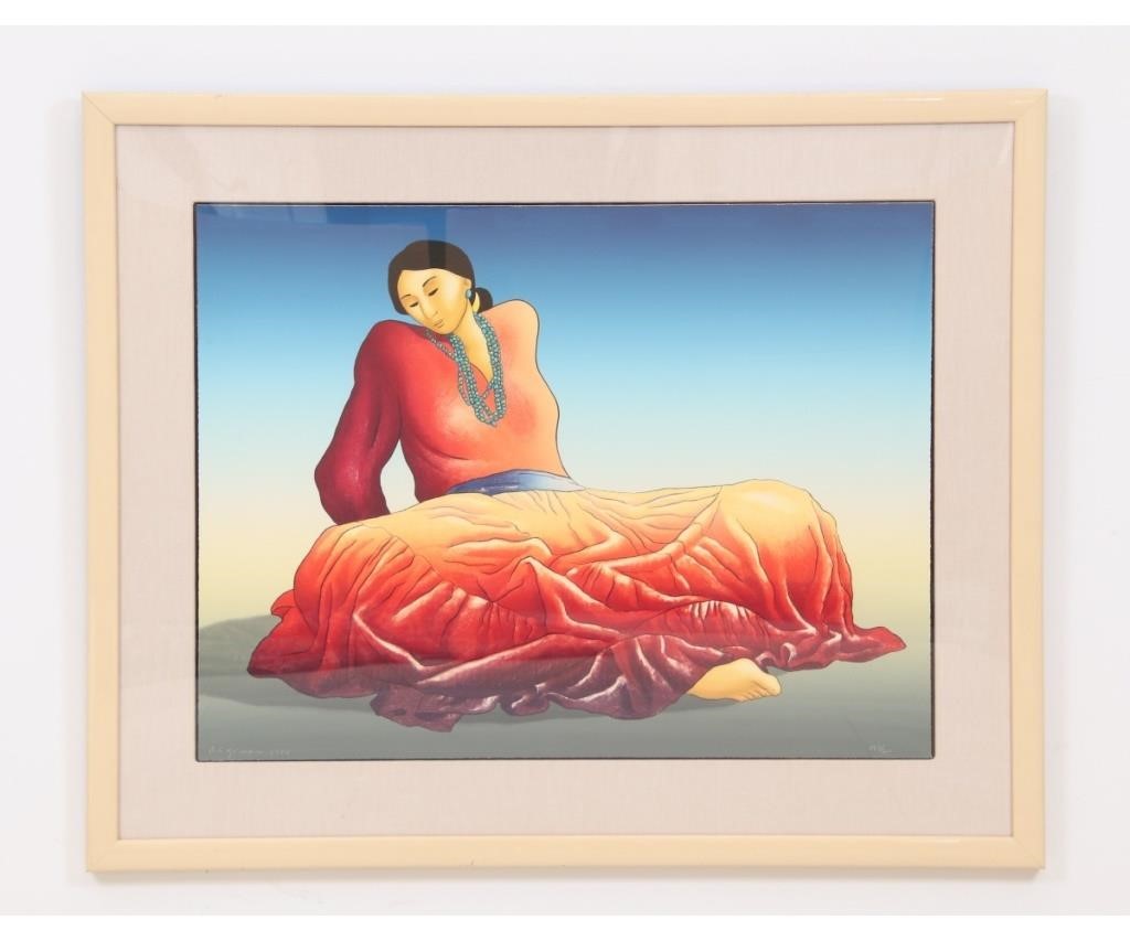 Framed and matted colorful