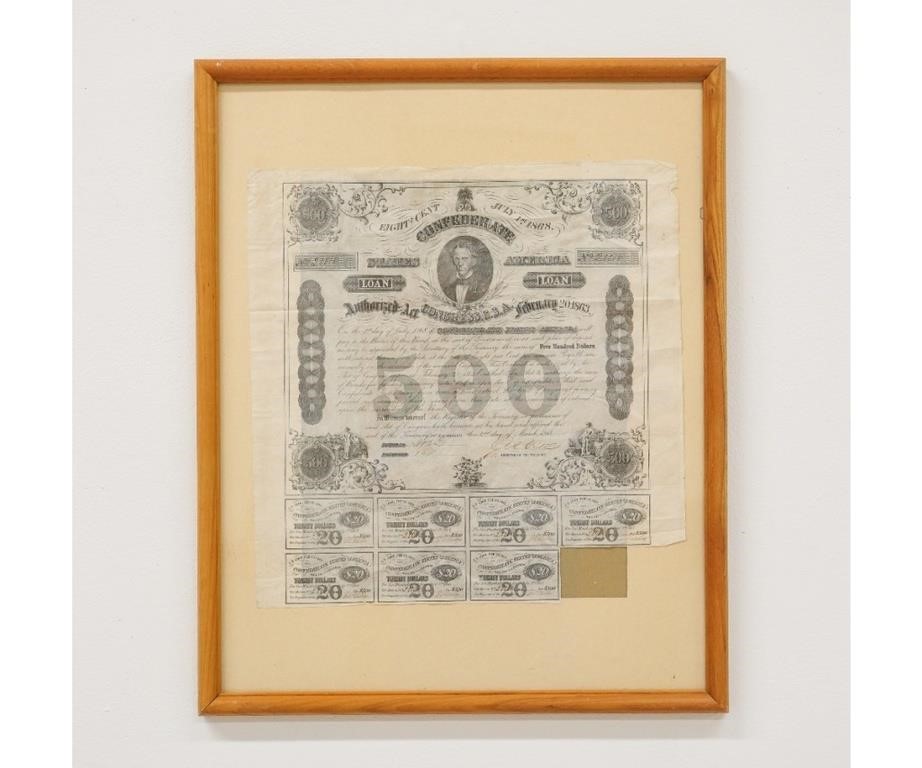 Framed and matted Confederate