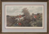 Framed and matted foxhunting p